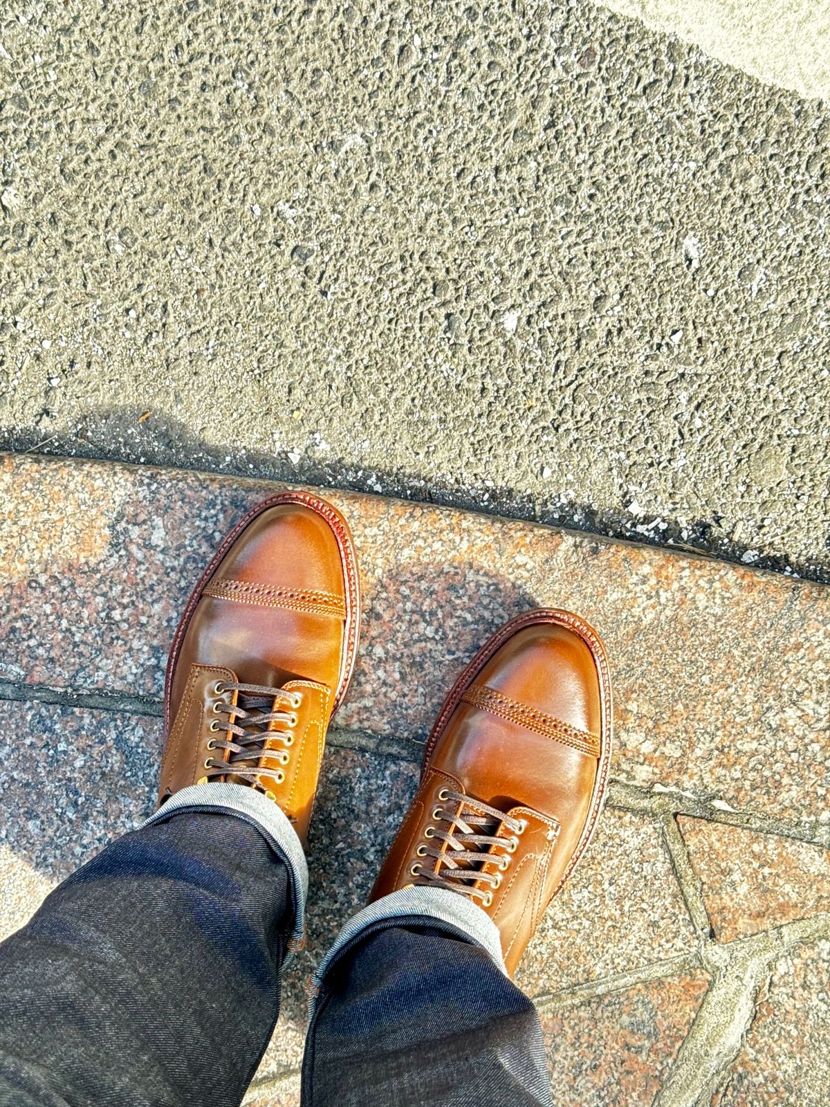 Photo by ACepero on February 9, 2024 of the Alden Jumper Boot in Horween Whiskey Dip Dye Shell Cordovan.