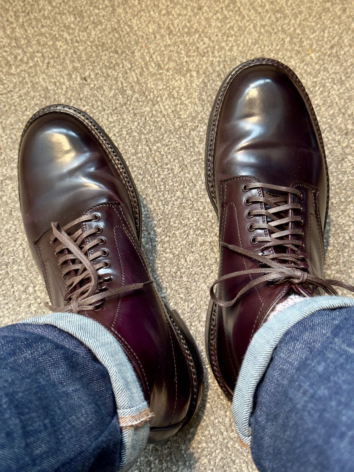 Photo by ACepero on January 19, 2024 of the Alden Plain Toe Boot in Horween Color 8 Shell Cordovan.