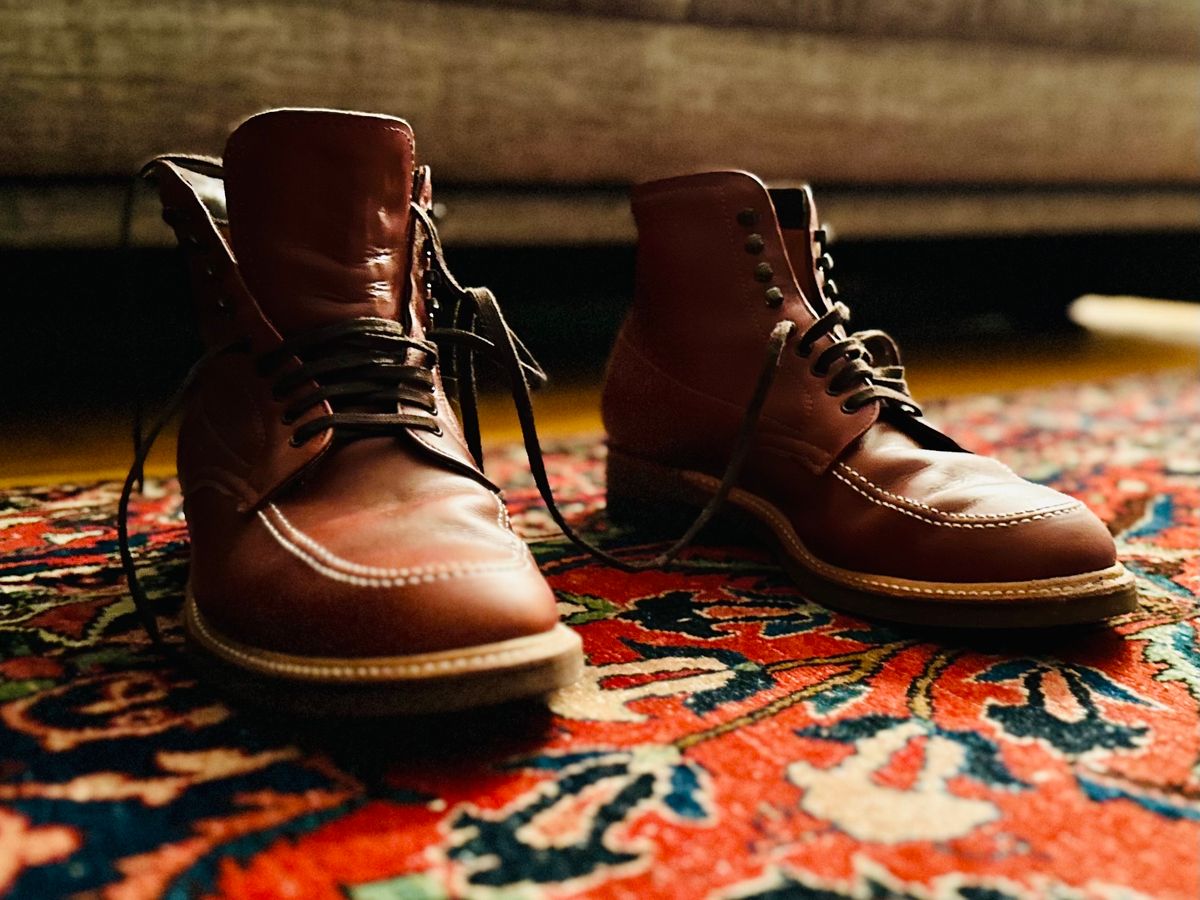 Photo by ACepero on November 18, 2023 of the Alden Indy Boot in Horween Mahogany Legacy.