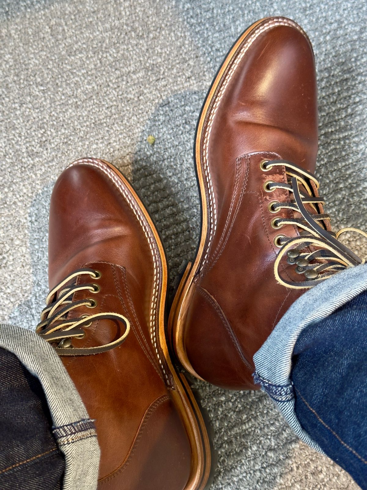 Photo by ACepero on November 5, 2024 of the Parkhurst The Allen in Tempesti Chestnut Veg Tan.
