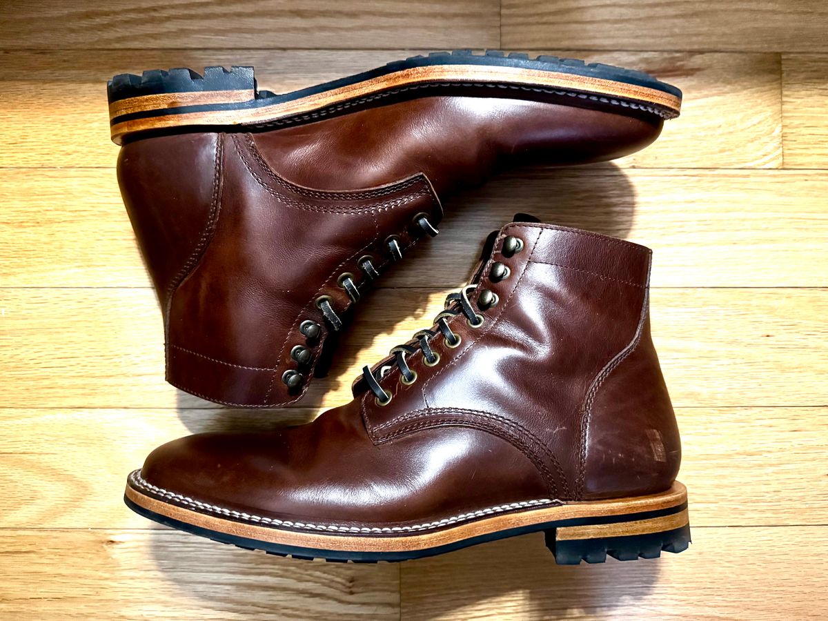 Photo by ACepero on November 15, 2024 of the Parkhurst The Allen in Tempesti Chestnut Veg Tan.