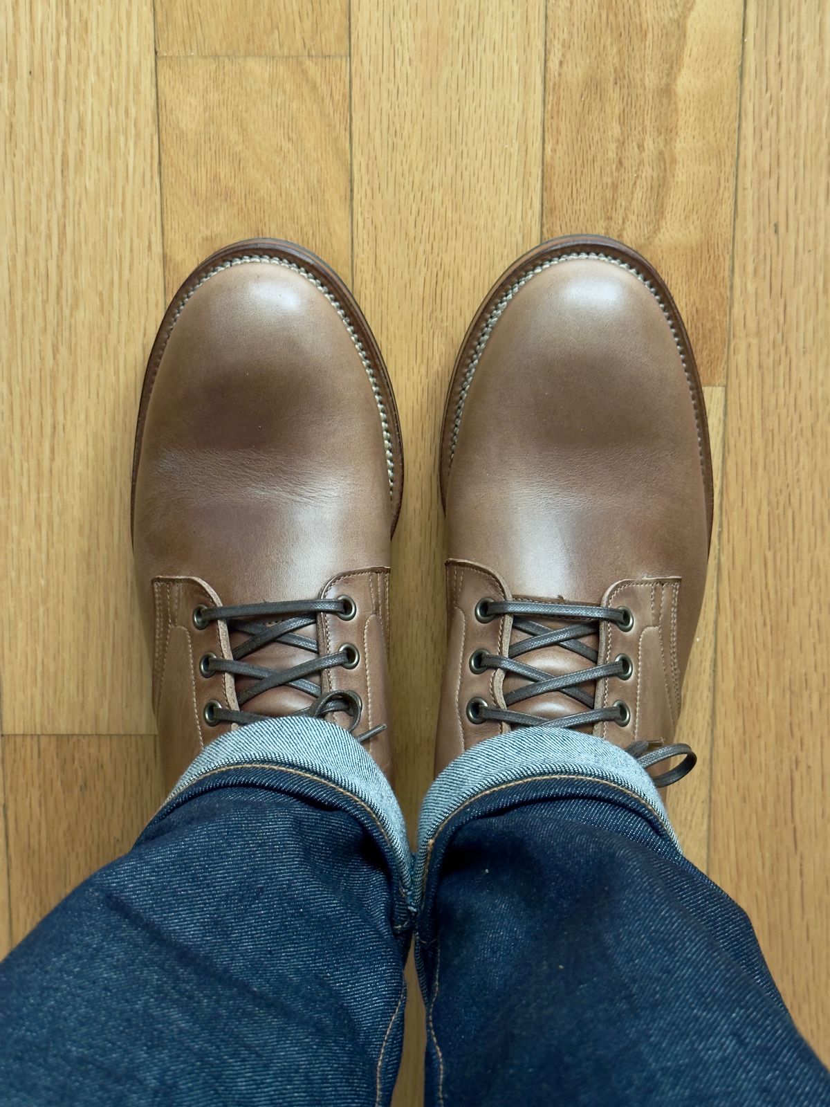 Photo by ACepero on October 23, 2024 of the Viberg Service Boot in Horween Natural Chromexcel.