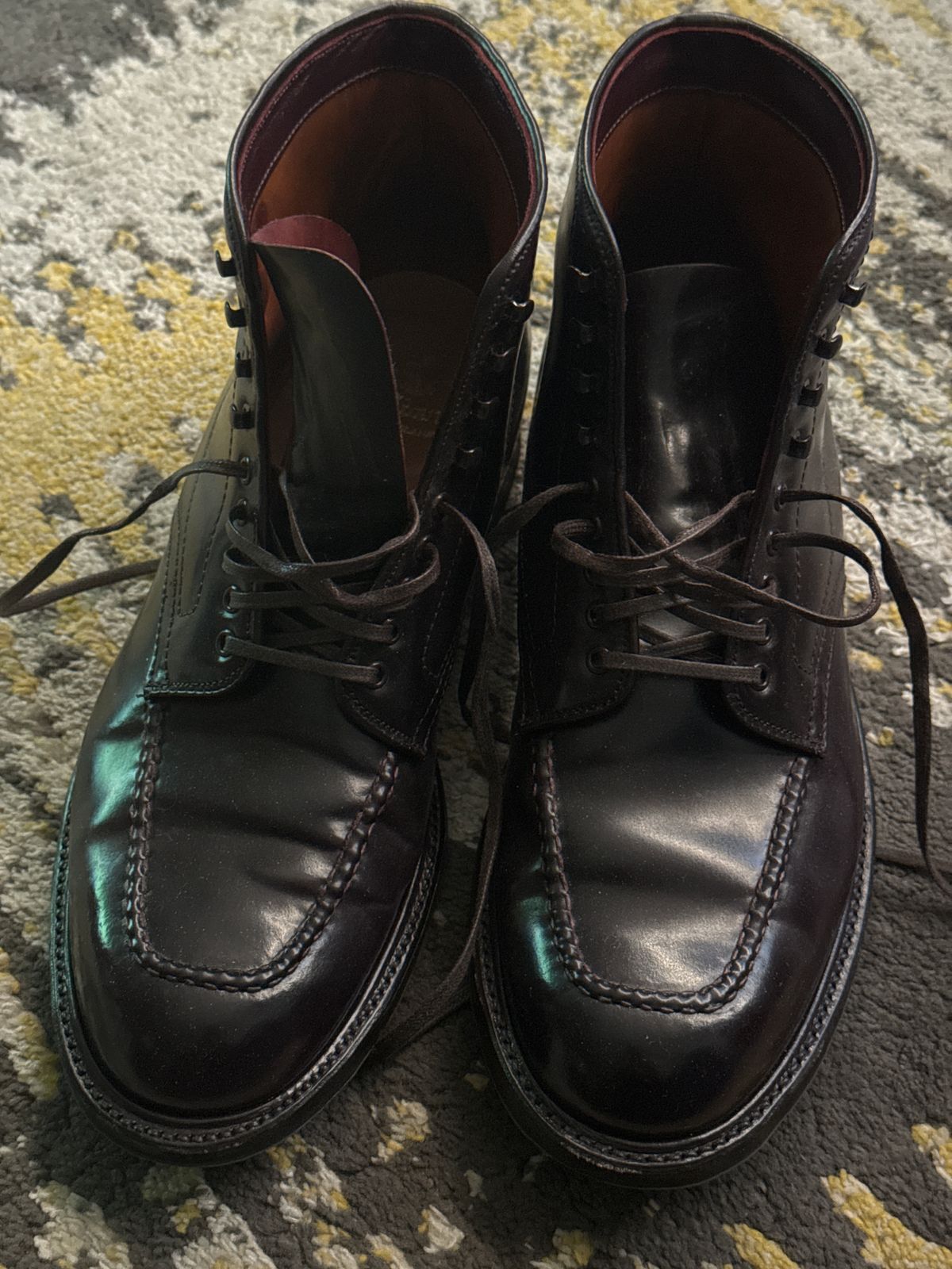 Photo by ACepero on September 15, 2024 of the Alden Indy Boot in Horween Color 8 Shell Cordovan.