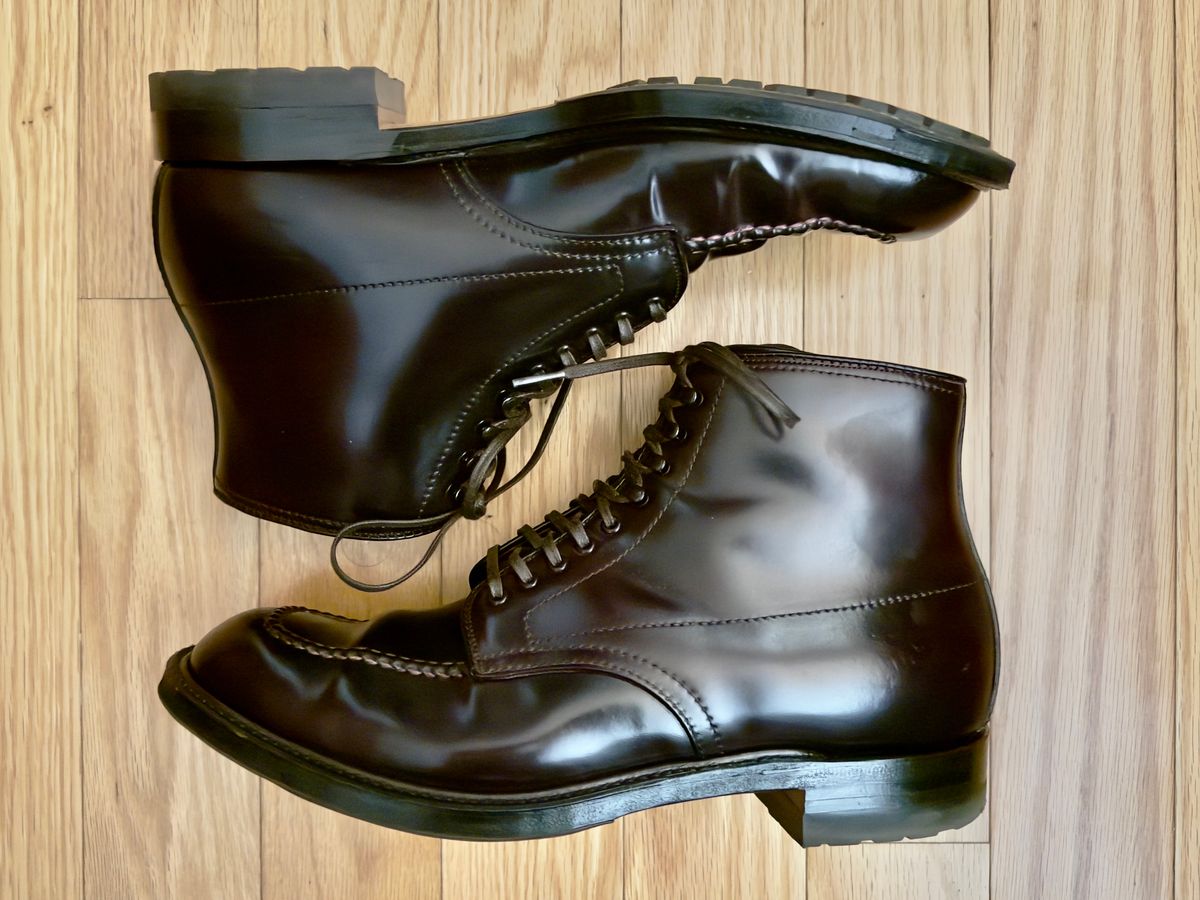 Photo by ACepero on November 5, 2024 of the Alden Indy Boot in Horween Color 8 Shell Cordovan.