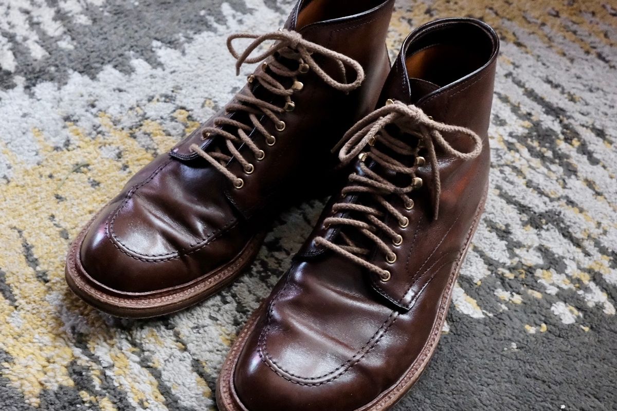 Photo by ACepero on January 2, 2025 of the Alden x Stitchdown “Otis” Indy in Brown Calfskin.