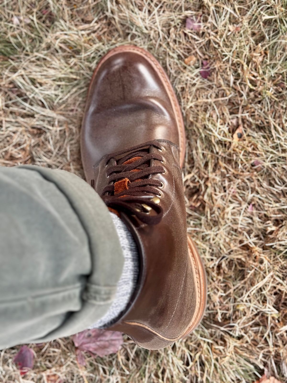Photo by ACepero on October 13, 2024 of the Allen Edmonds Higgins Mill in Horween Brown Chromexcel.