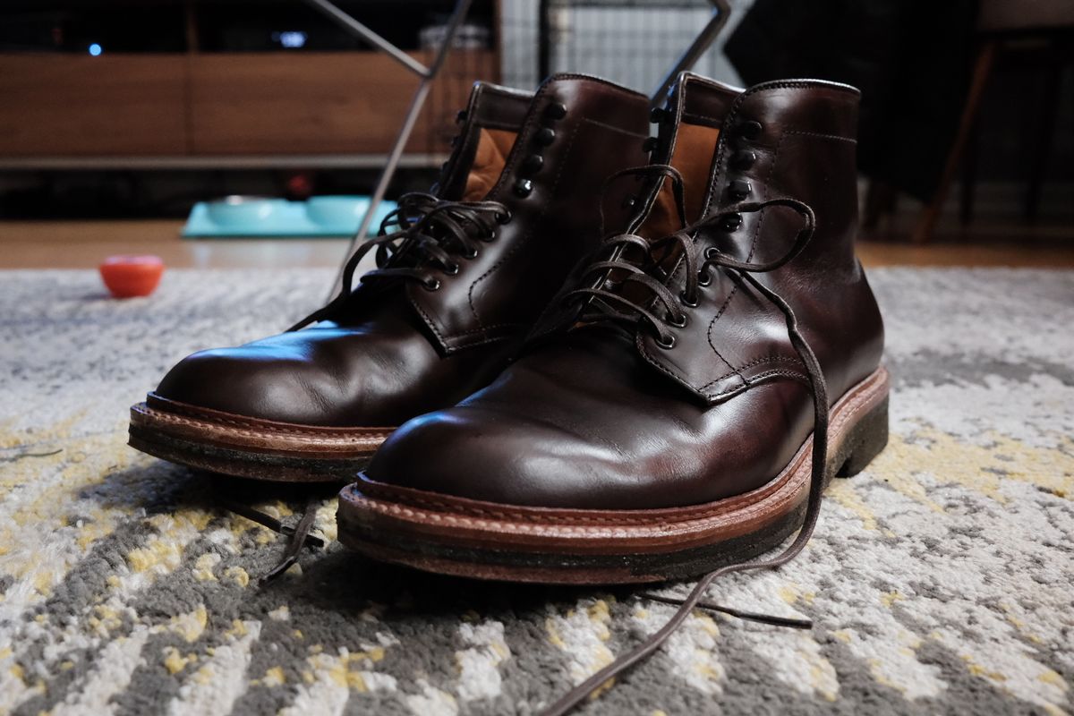 Photo by ACepero on December 10, 2023 of the Alden Plain Toe Boot in Horween Brown Chromexcel.