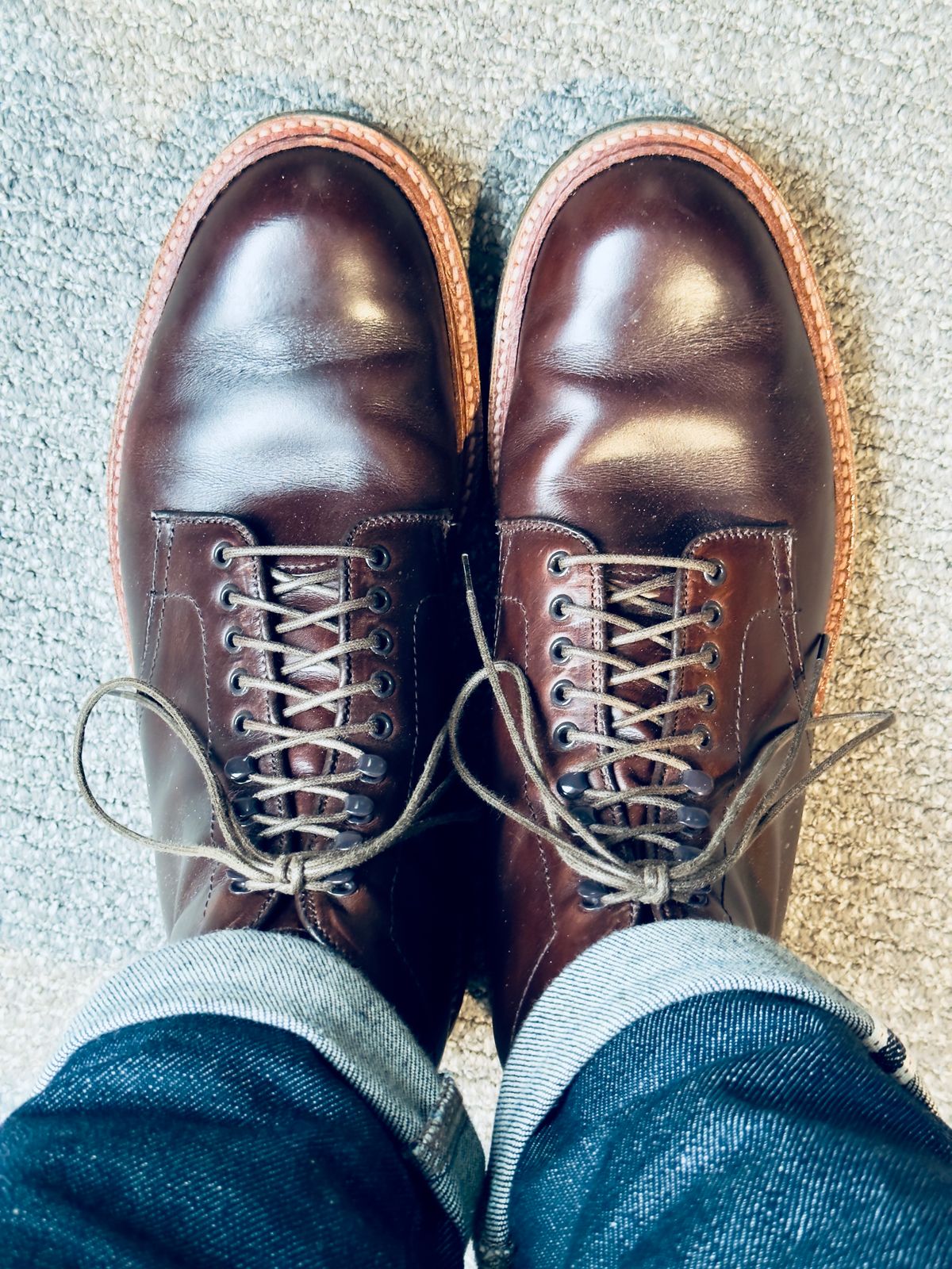 Photo by ACepero on January 24, 2024 of the Alden Plain Toe Boot in Horween Brown Chromexcel.