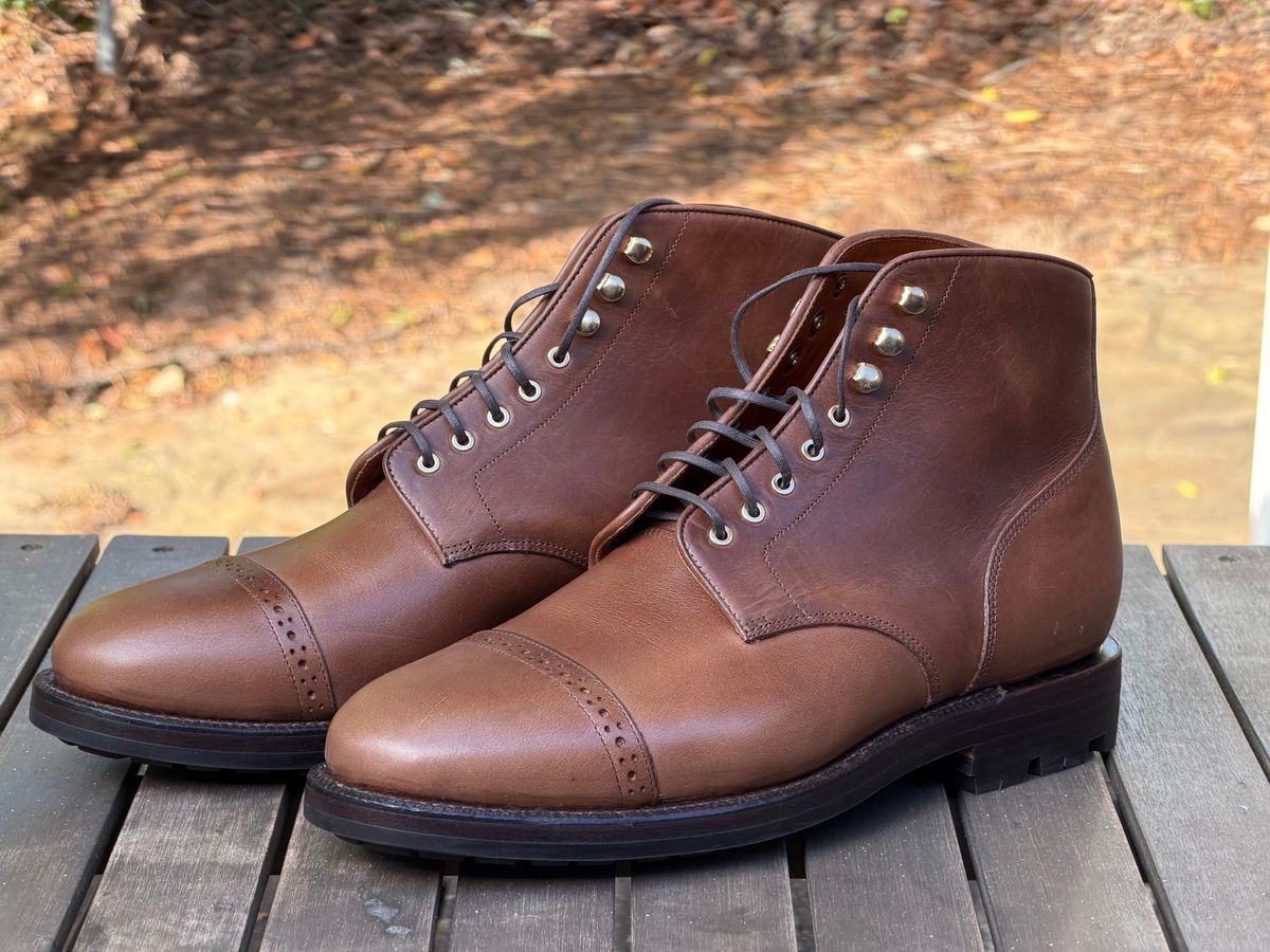Photo by radboots on October 1, 2025 of the Grant Stone Garrison Boot in Horween Natural Chromexcel.