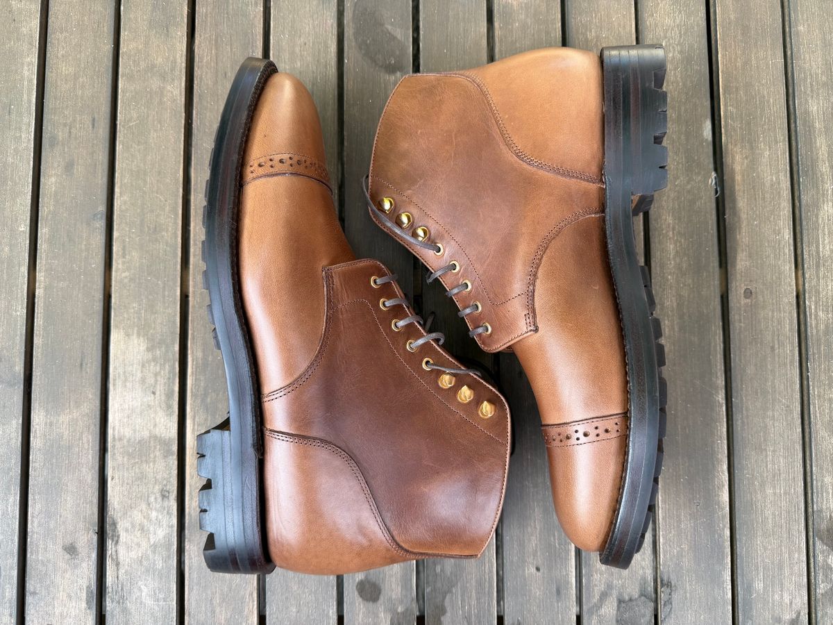 Photo by radboots on October 1, 2025 of the Grant Stone Garrison Boot in Horween Natural Chromexcel.