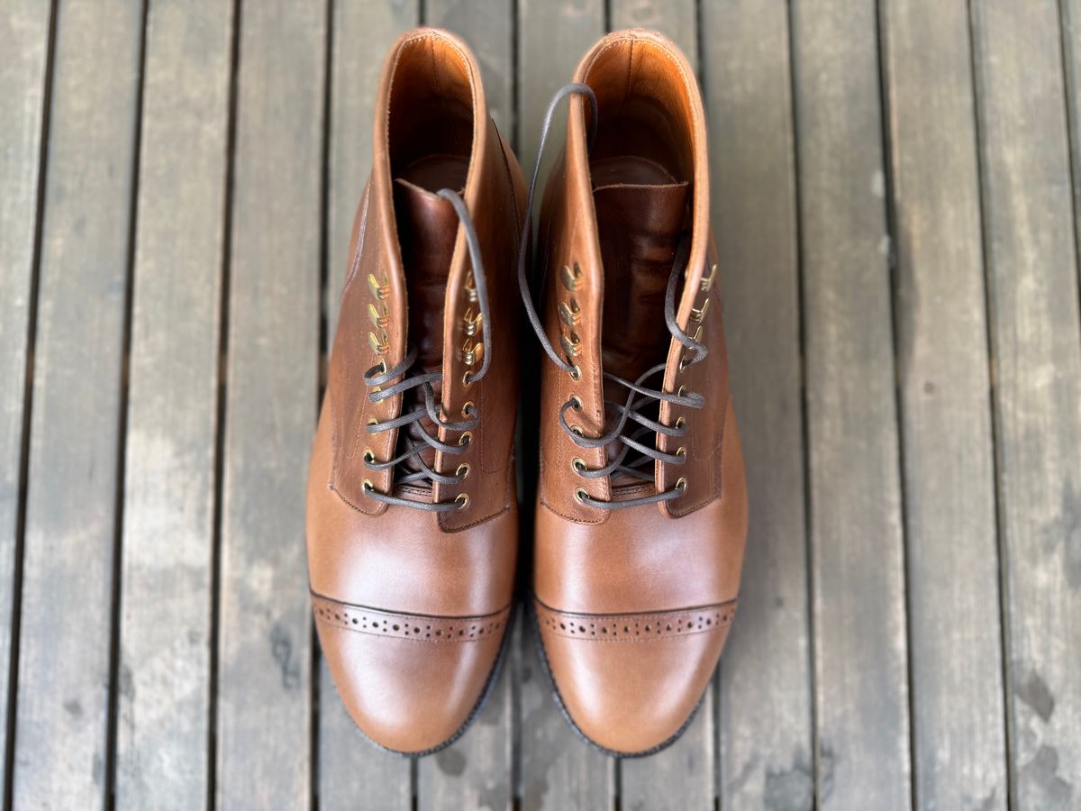 Photo by radboots on October 1, 2025 of the Grant Stone Garrison Boot in Horween Natural Chromexcel.