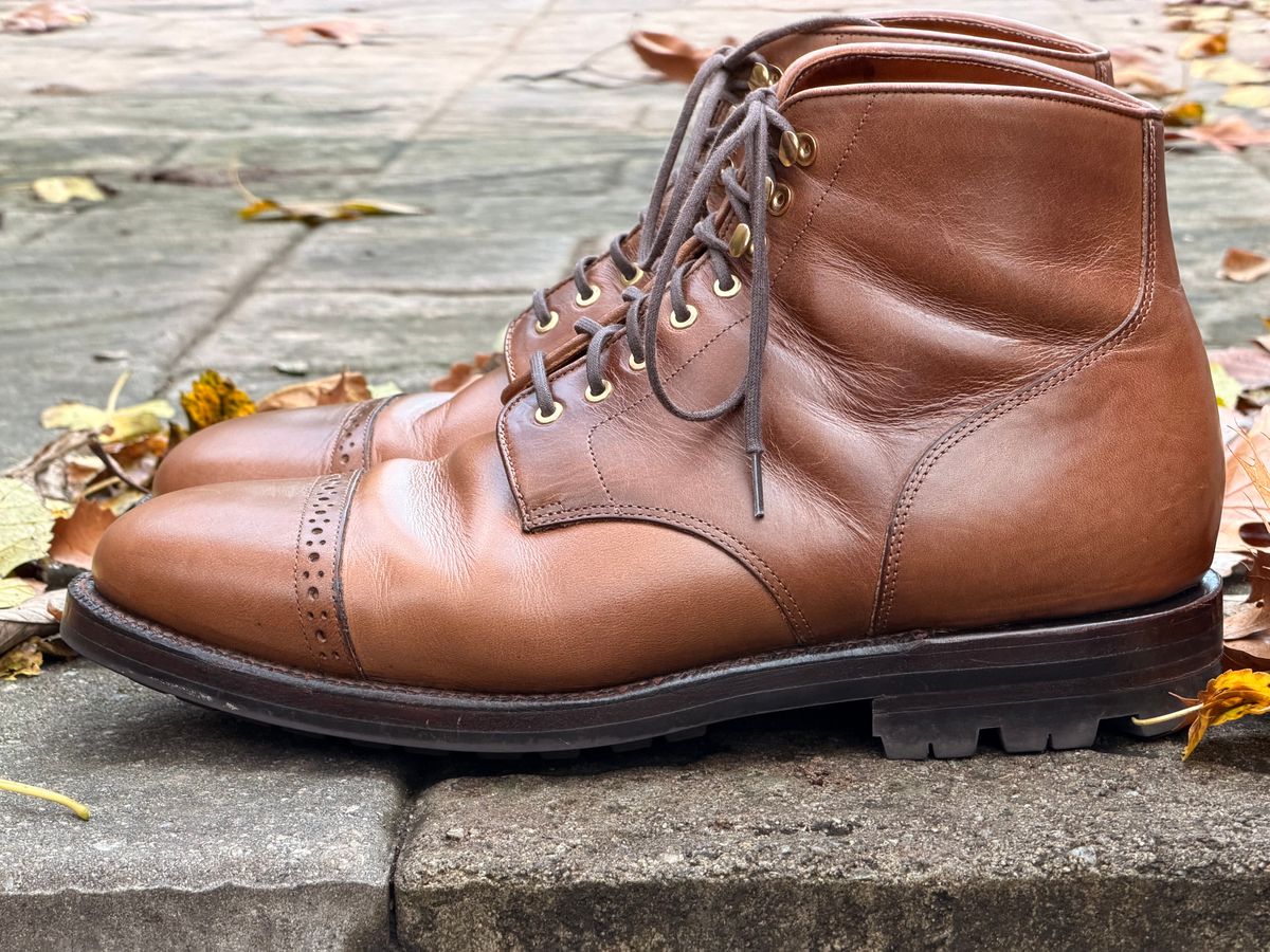 Photo by radboots on December 3, 2025 of the Grant Stone Garrison Boot in Horween Natural Chromexcel.