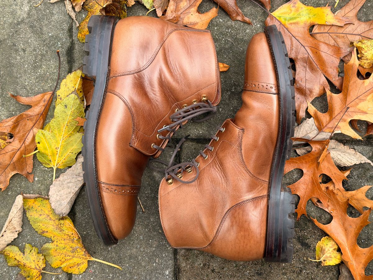Photo by radboots on December 3, 2025 of the Grant Stone Garrison Boot in Horween Natural Chromexcel.