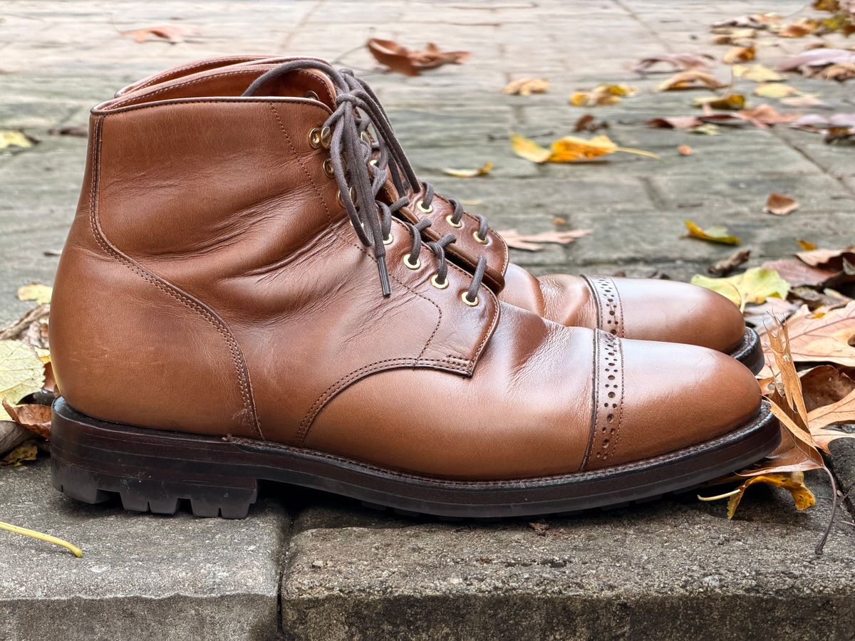 Photo by radboots on December 3, 2025 of the Grant Stone Garrison Boot in Horween Natural Chromexcel.