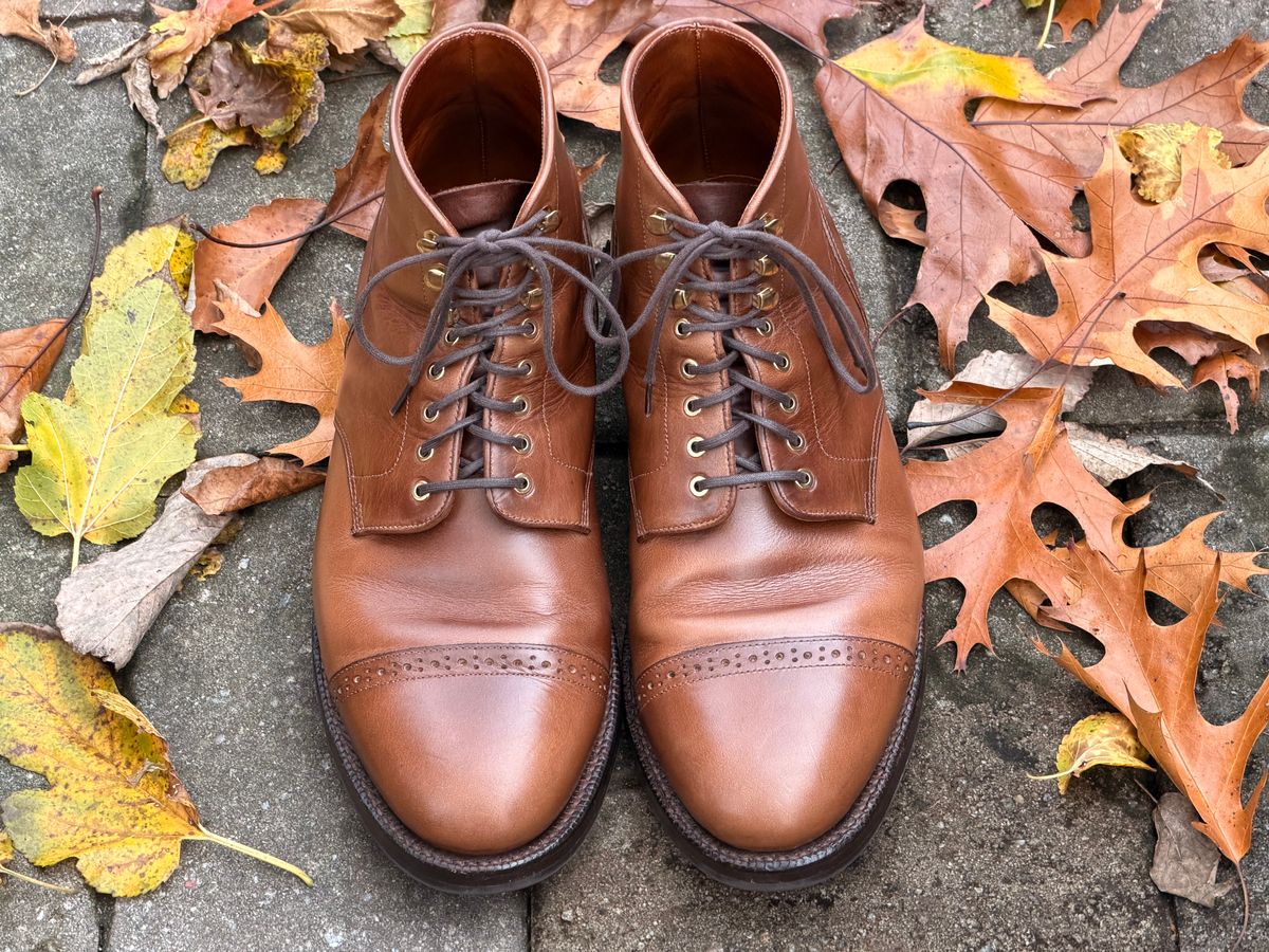 Photo by radboots on December 3, 2025 of the Grant Stone Garrison Boot in Horween Natural Chromexcel.