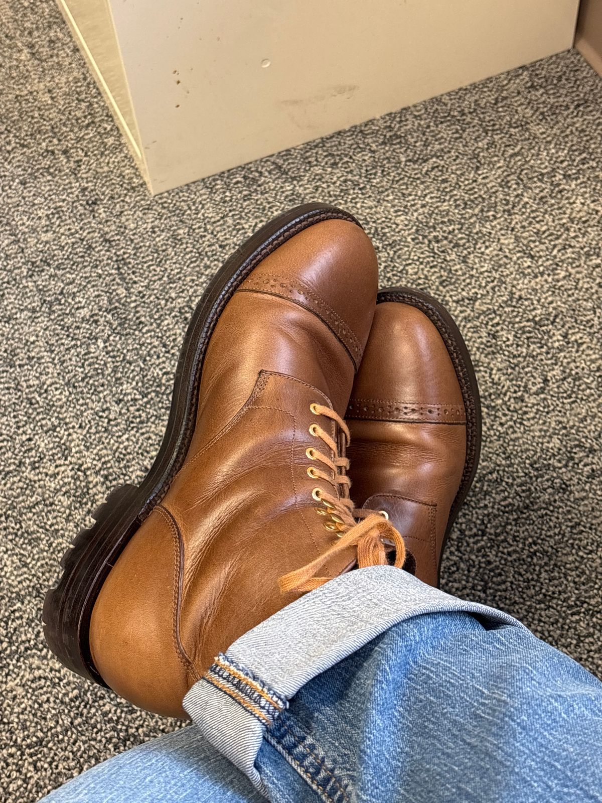 Photo by radboots on December 18, 2025 of the Grant Stone Garrison Boot in Horween Natural Chromexcel.