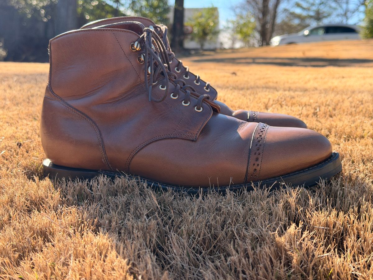 Photo by radboots on January 1, 2026 of the Grant Stone Garrison Boot in Horween Natural Chromexcel.