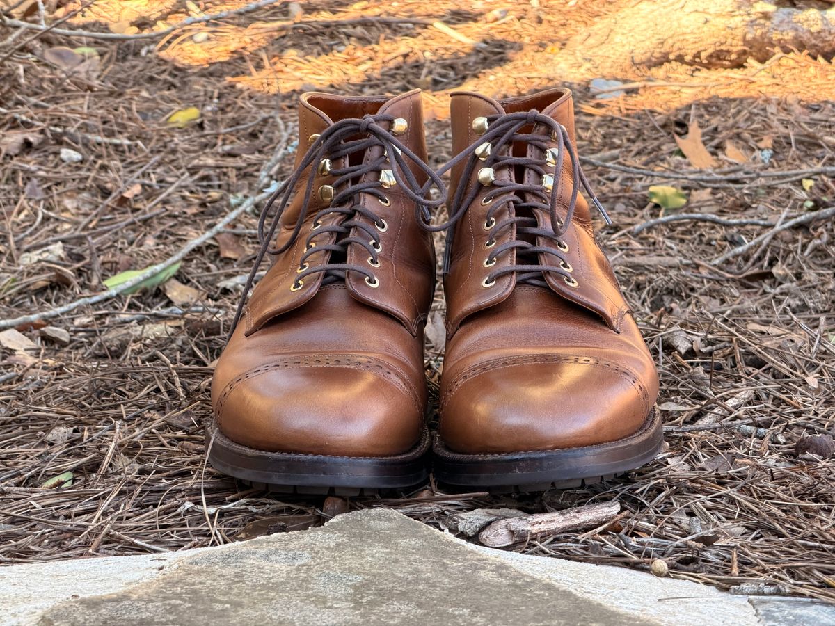 Photo by radboots on February 2, 2026 of the Grant Stone Garrison Boot in Horween Natural Chromexcel.