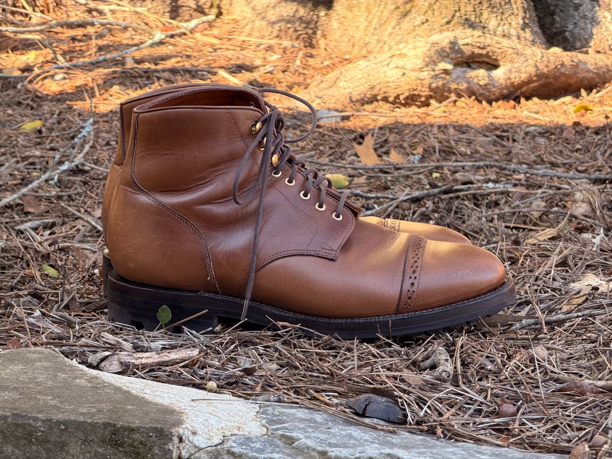 Photo by radboots on February 2, 2026 of the Grant Stone Garrison Boot in Horween Natural Chromexcel.