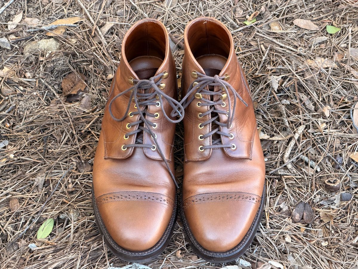 Photo by radboots on February 2, 2026 of the Grant Stone Garrison Boot in Horween Natural Chromexcel.