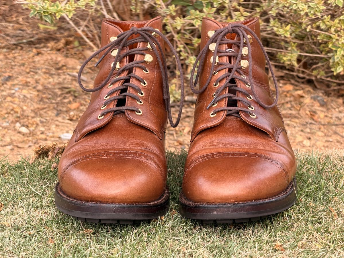 Photo by radboots on April 2, 2026 of the Grant Stone Garrison Boot in Horween Natural Chromexcel.