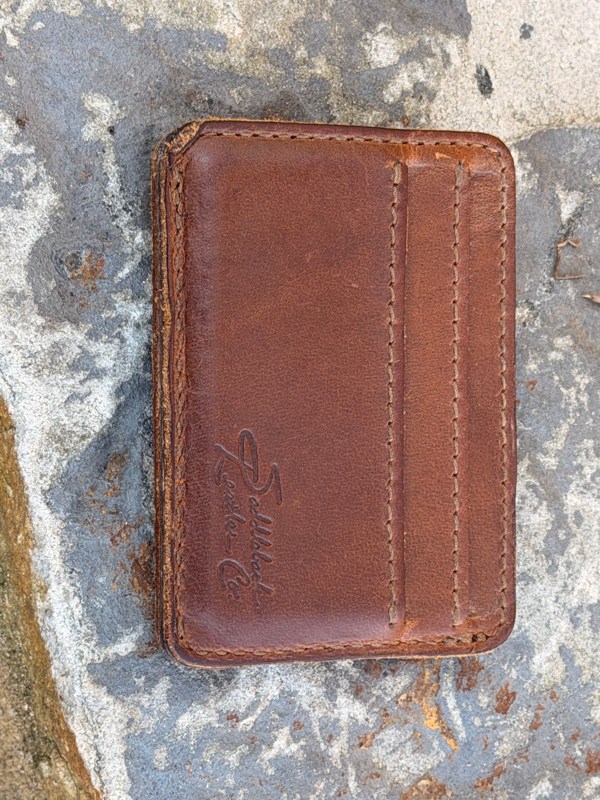 Photo by radboots on February 2, 2026 of the Saddleback Leather Front Pocket ID Wallet in Tobacco.