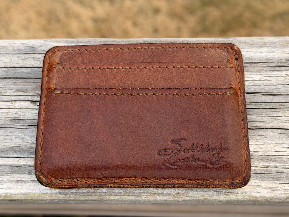 Photo by radboots on March 1, 2026 of the Saddleback Leather Front Pocket ID Wallet in Tobacco.