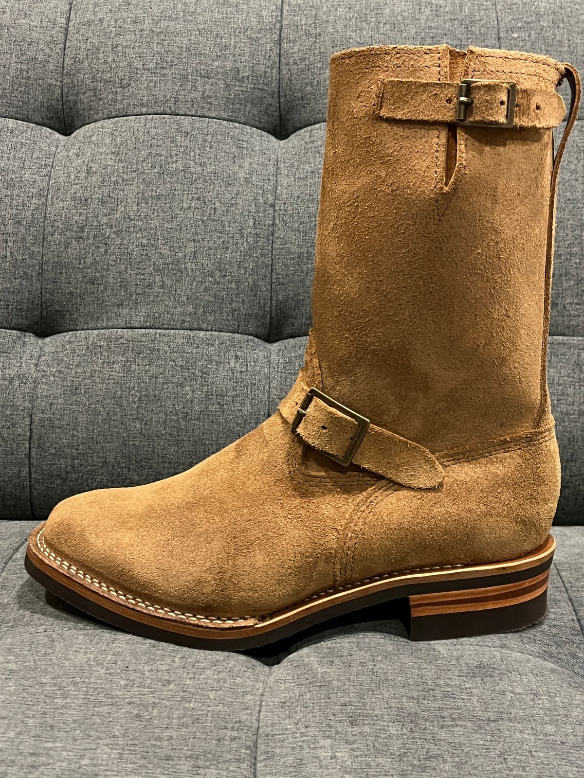 Photo by Brian_Lee on January 11, 2024 of the Wesco x Ship John Derroll Boot in Seidel British Tan Domain Roughout.