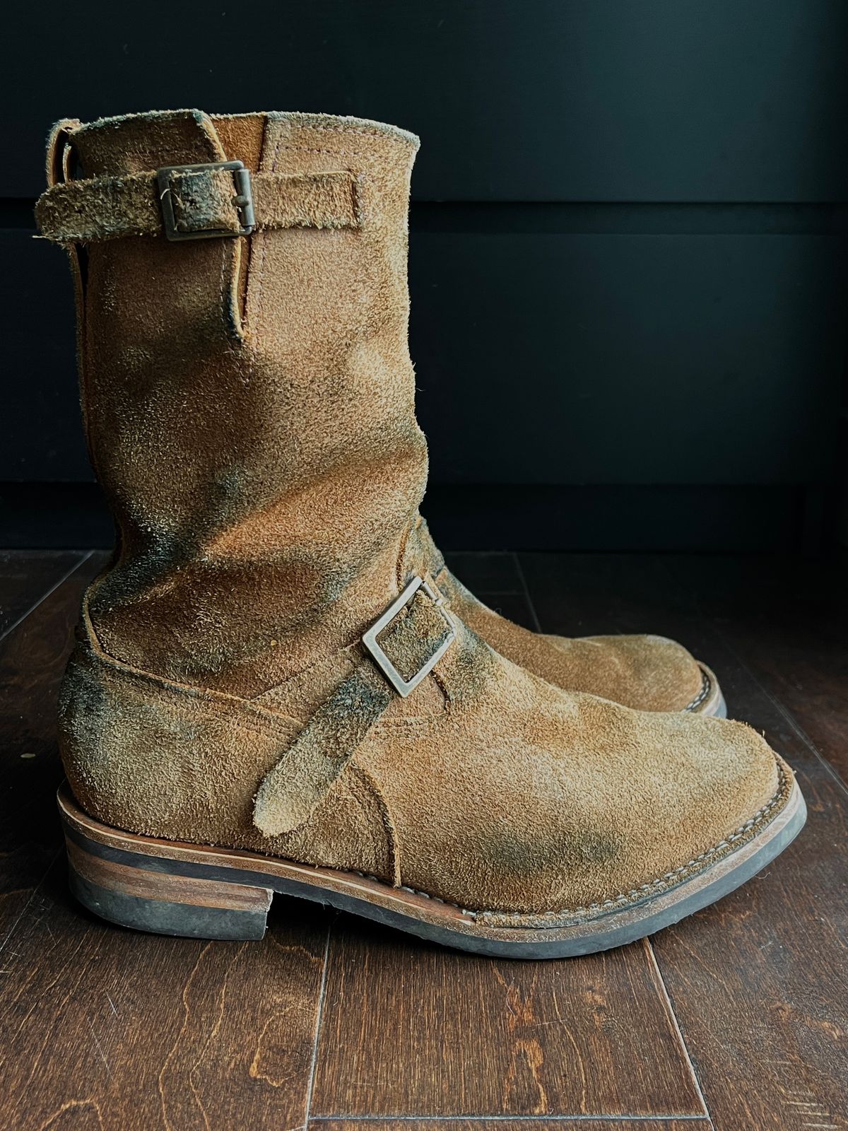 Photo by Brian_Lee on February 19, 2024 of the Wesco x Ship John Derroll Boot in Seidel British Tan Domain Roughout.