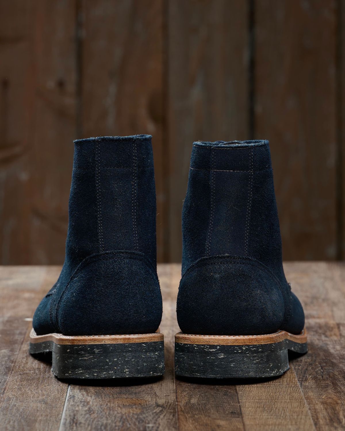 Photo by Brian_Lee on October 1, 2023 of the Oak Street Bootmakers Trench Boot in Horween Natural Indigo Chromexcel Roughout.