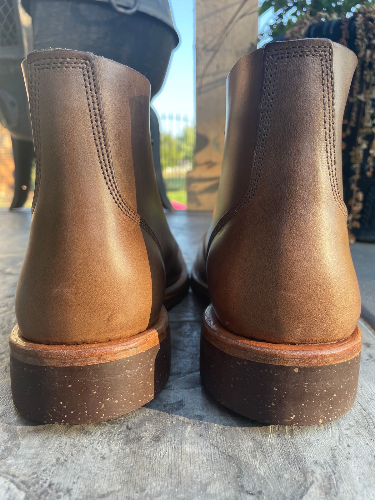 Photo by btstewart on October 1, 2023 of the Oak Street Bootmakers Field Boot in Horween Natural Chromexcel.