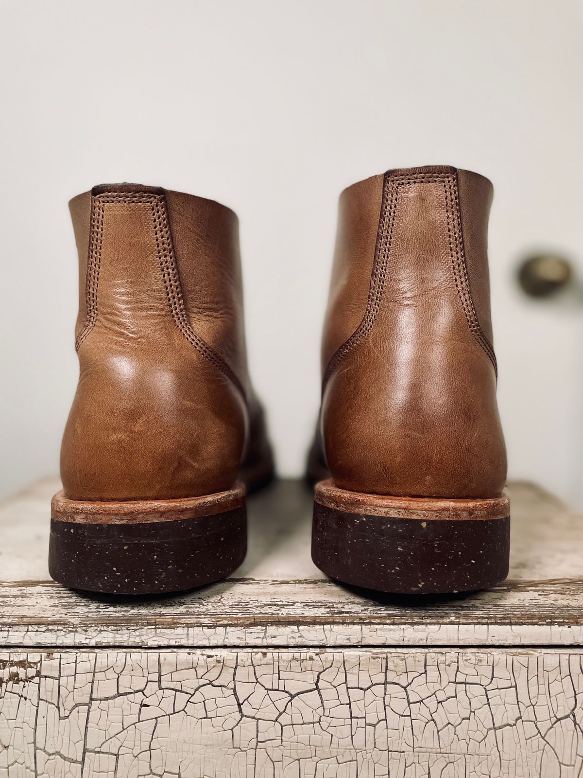 Photo by btstewart on December 2, 2023 of the Oak Street Bootmakers Field Boot in Horween Natural Chromexcel.