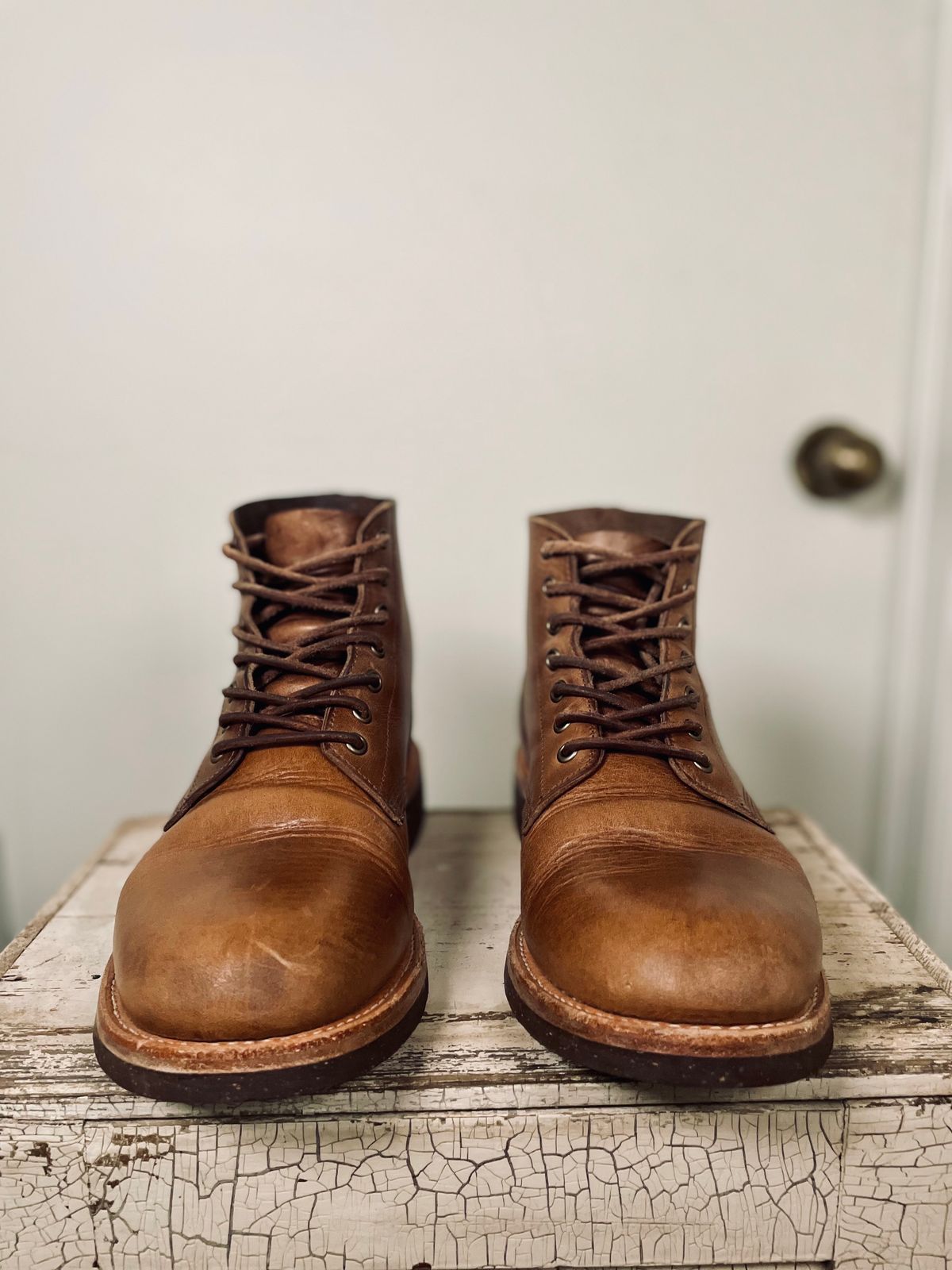 Photo by btstewart on December 2, 2023 of the Oak Street Bootmakers Field Boot in Horween Natural Chromexcel.