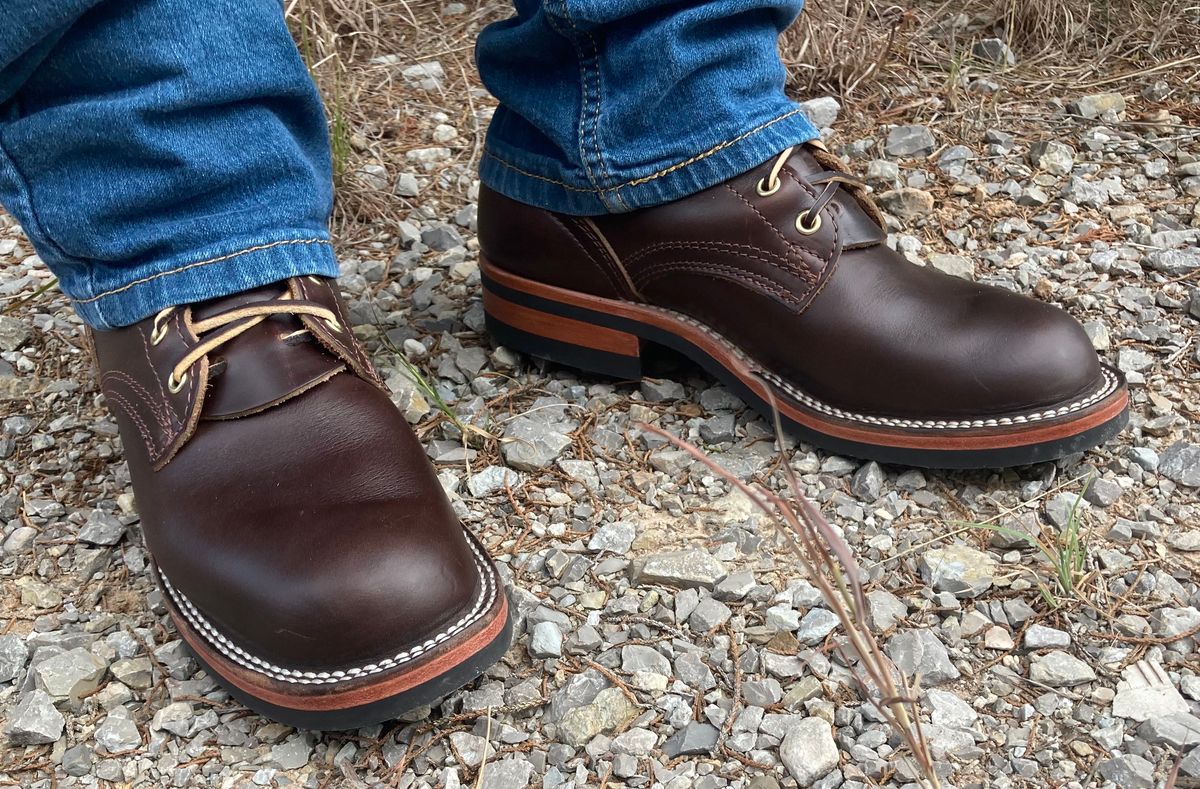Photo by btstewart on November 3, 2022 of the Nicks Falcon in Horween Brown Chromexcel.