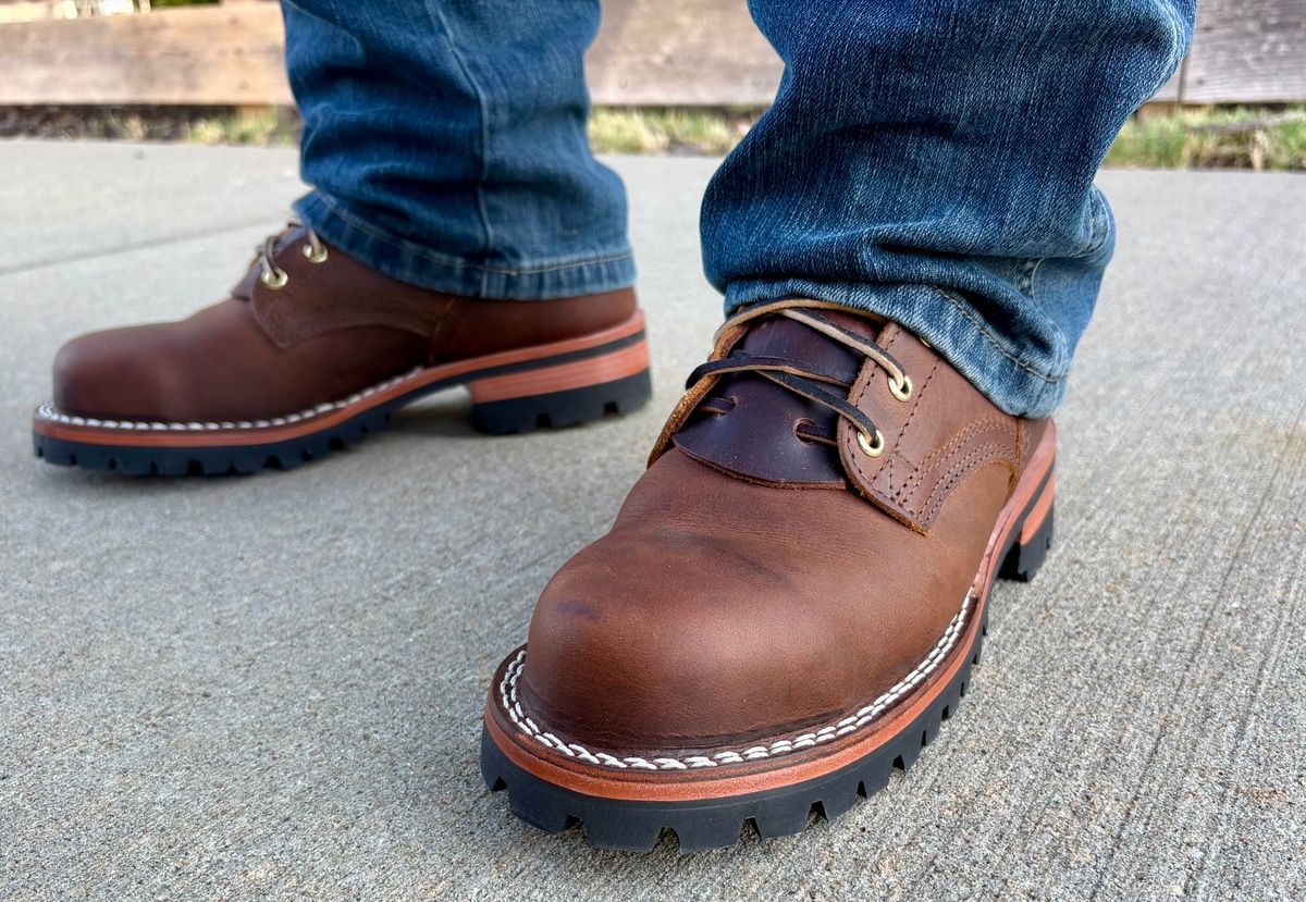 Photo by btstewart on August 20, 2025 of the Nicks BuilderPro in Horween Orange Predator.