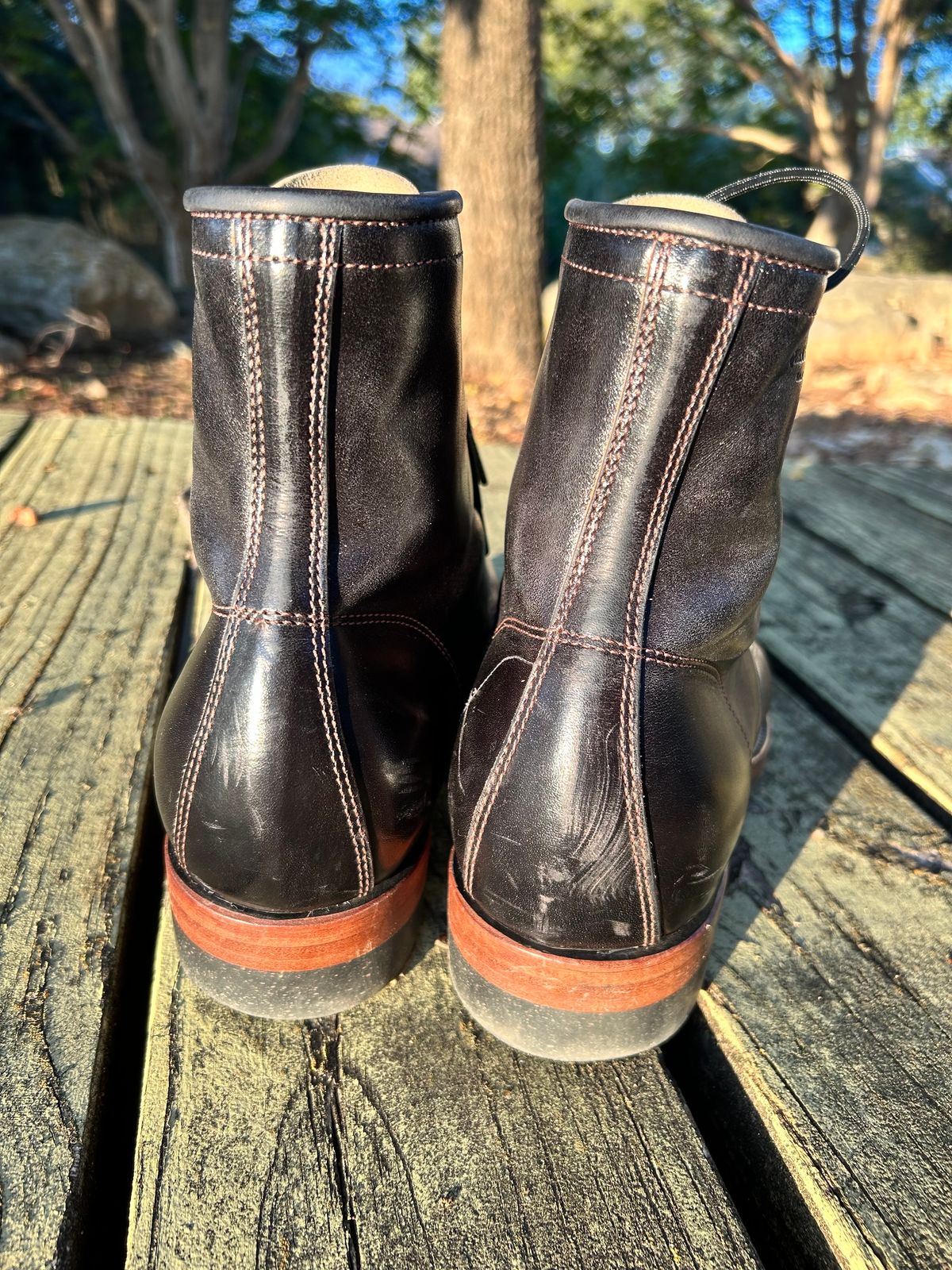 Photo by stepped_in_dookie_again on November 4, 2023 of the Quan Shoemaker Unknown Model in Maryam Black Horsebutt.