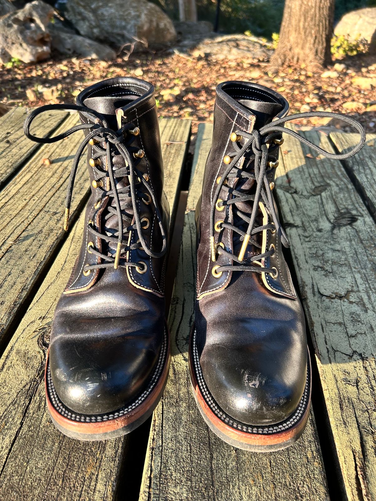 Photo by stepped_in_dookie_again on November 4, 2023 of the Quan Shoemaker Unknown Model in Maryam Black Horsebutt.
