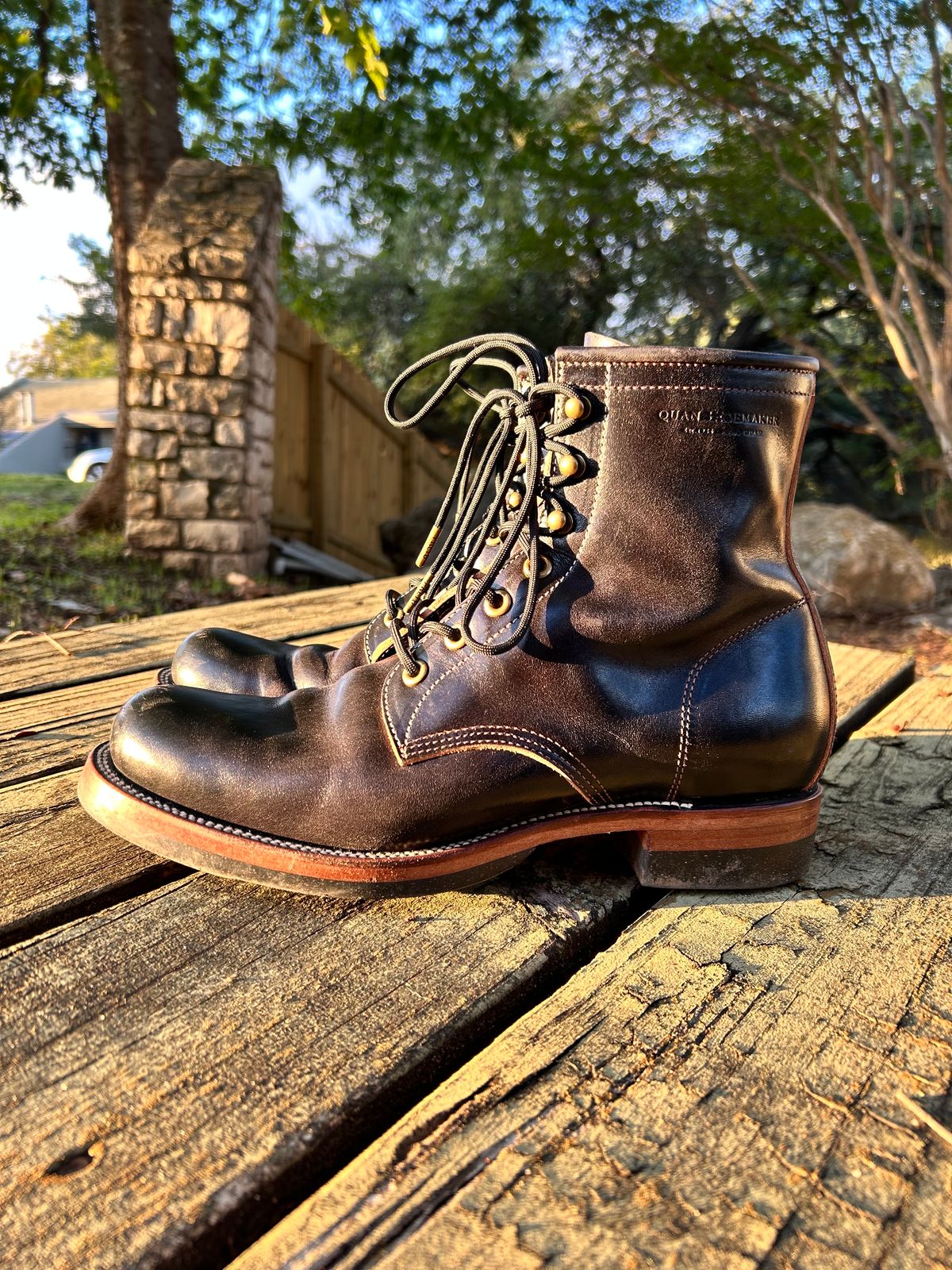 Photo by stepped_in_dookie_again on November 4, 2023 of the Quan Shoemaker Unknown Model in Maryam Black Horsebutt.