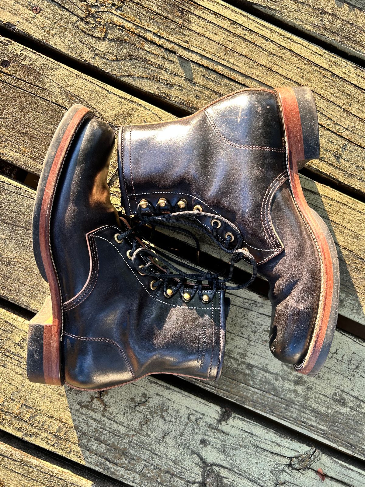 Photo by stepped_in_dookie_again on November 4, 2023 of the Quan Shoemaker Unknown Model in Maryam Black Horsebutt.