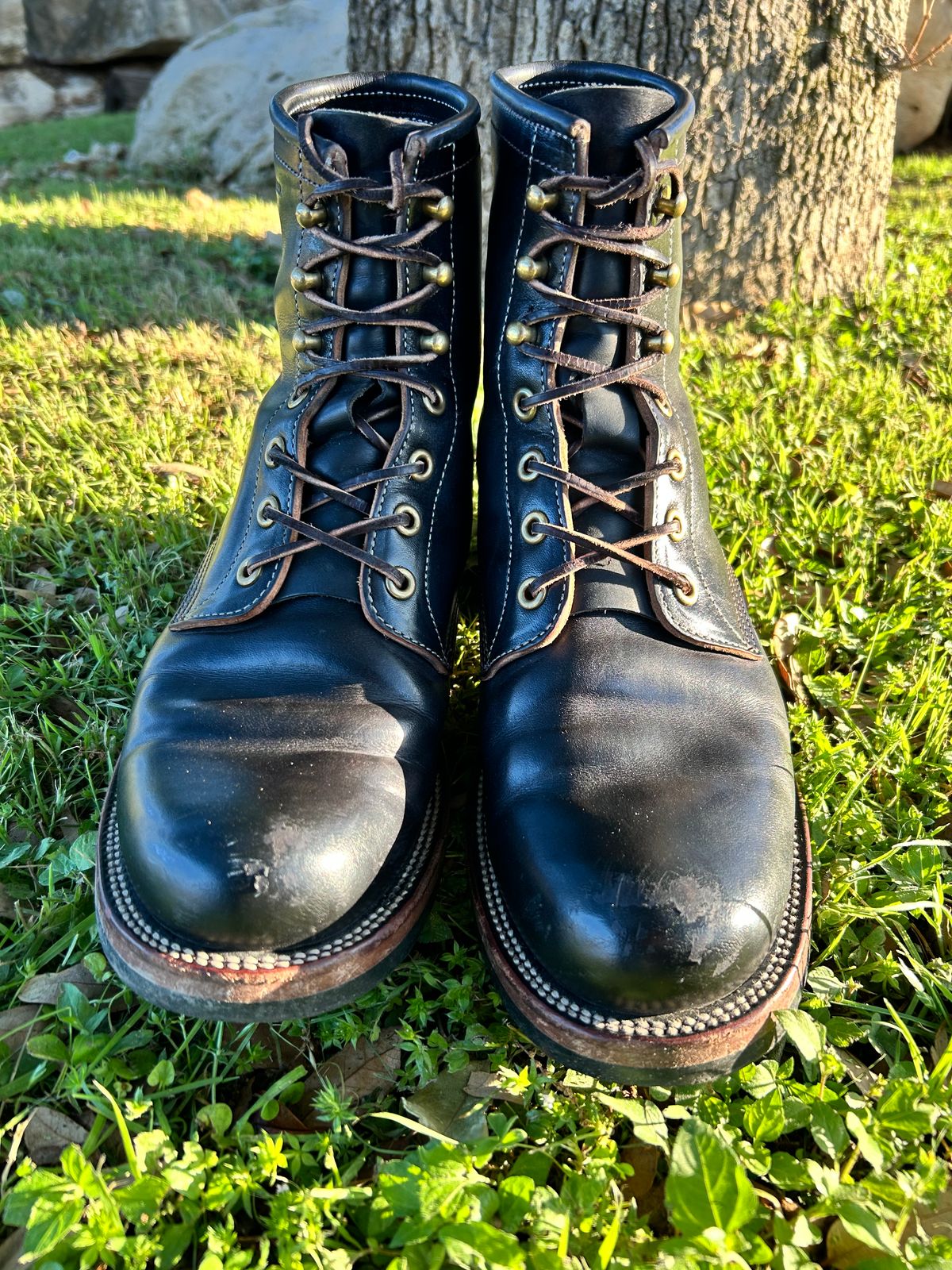 Photo by stepped_in_dookie_again on April 5, 2024 of the Quan Shoemaker Unknown Model in Maryam Black Horsebutt.