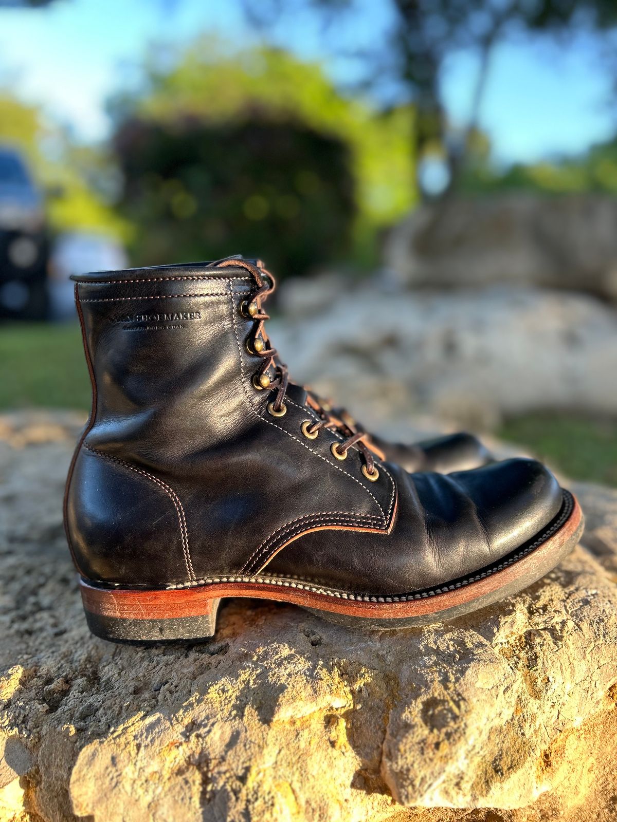Photo by stepped_in_dookie_again on April 5, 2024 of the Quan Shoemaker Unknown Model in Maryam Black Horsebutt.