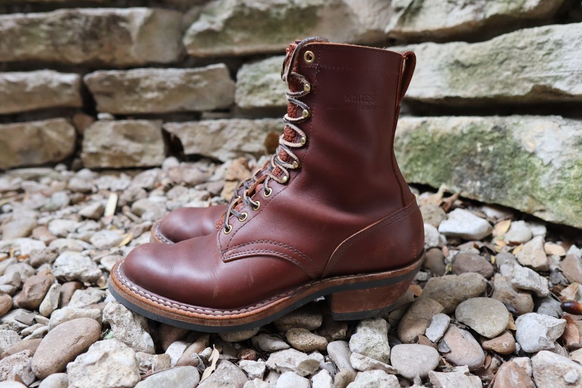 Photo by stepped_in_dookie_again on November 3, 2024 of the White's Packer in Seidel Red Dog Oil Tan.