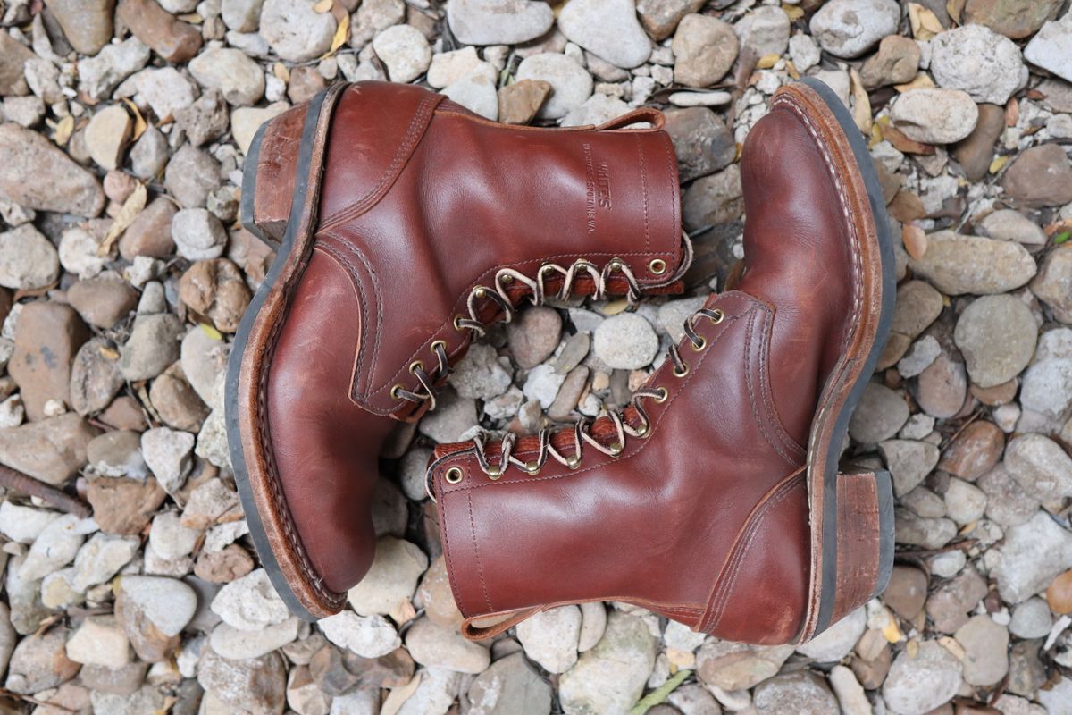 Photo by stepped_in_dookie_again on November 3, 2024 of the White's Packer in Seidel Red Dog Oil Tan.