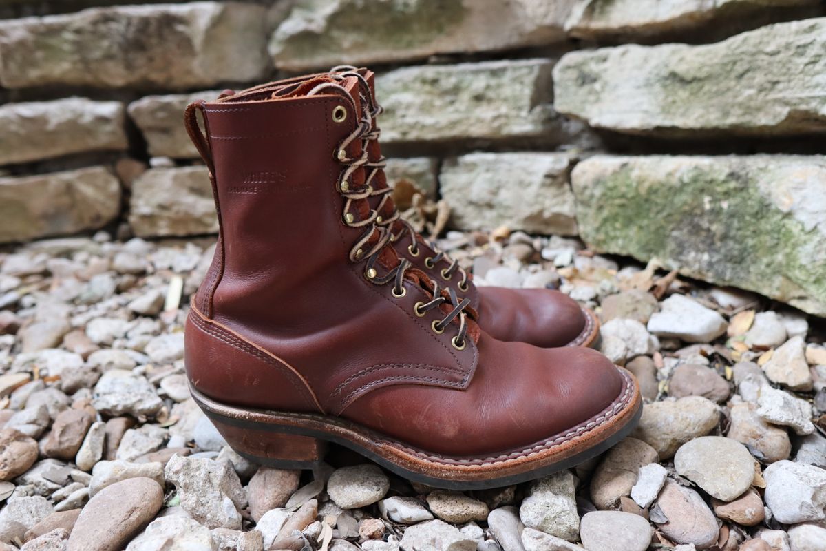 Photo by stepped_in_dookie_again on November 3, 2024 of the White's Packer in Seidel Red Dog Oil Tan.
