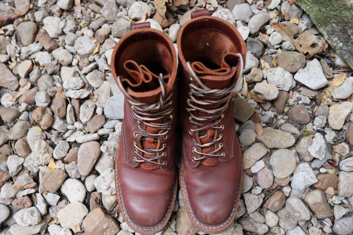Photo by stepped_in_dookie_again on November 3, 2024 of the White's Packer in Seidel Red Dog Oil Tan.