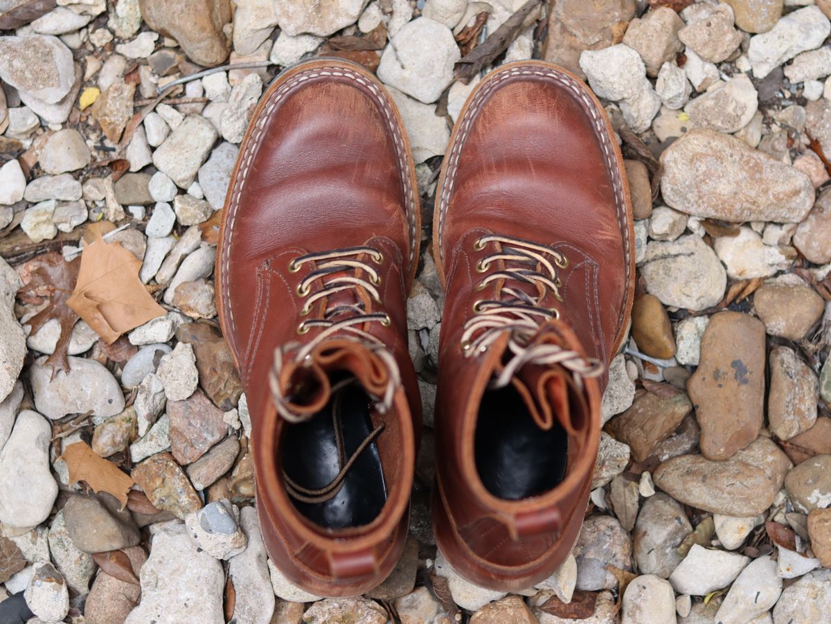 Photo by stepped_in_dookie_again on January 2, 2025 of the White's Packer in Seidel Red Dog Oil Tan.