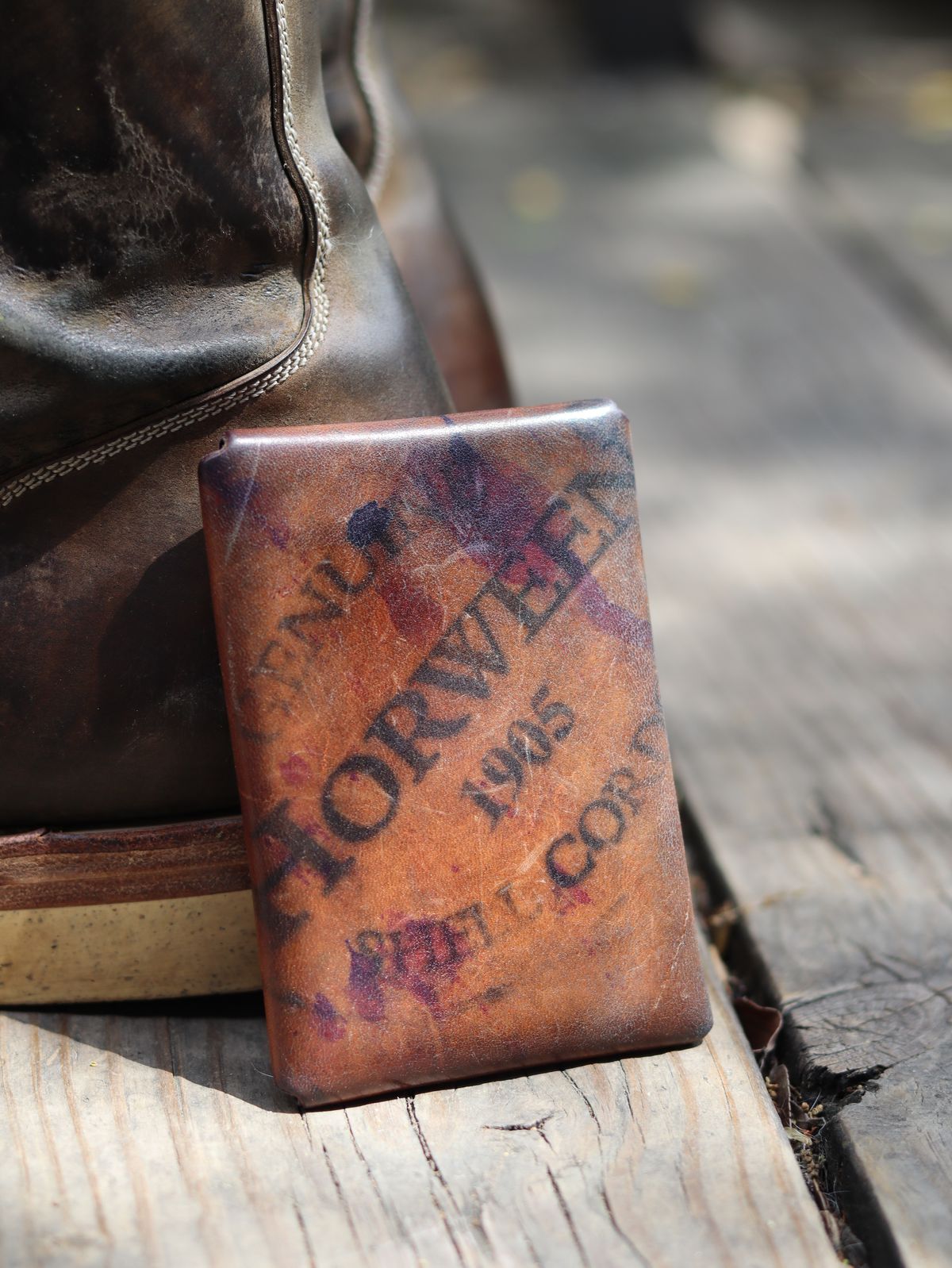 Photo by stepped_in_dookie_again on April 1, 2026 of the Guarded Goods Aegis in Horween Violet Reverse Shell Cordovan.