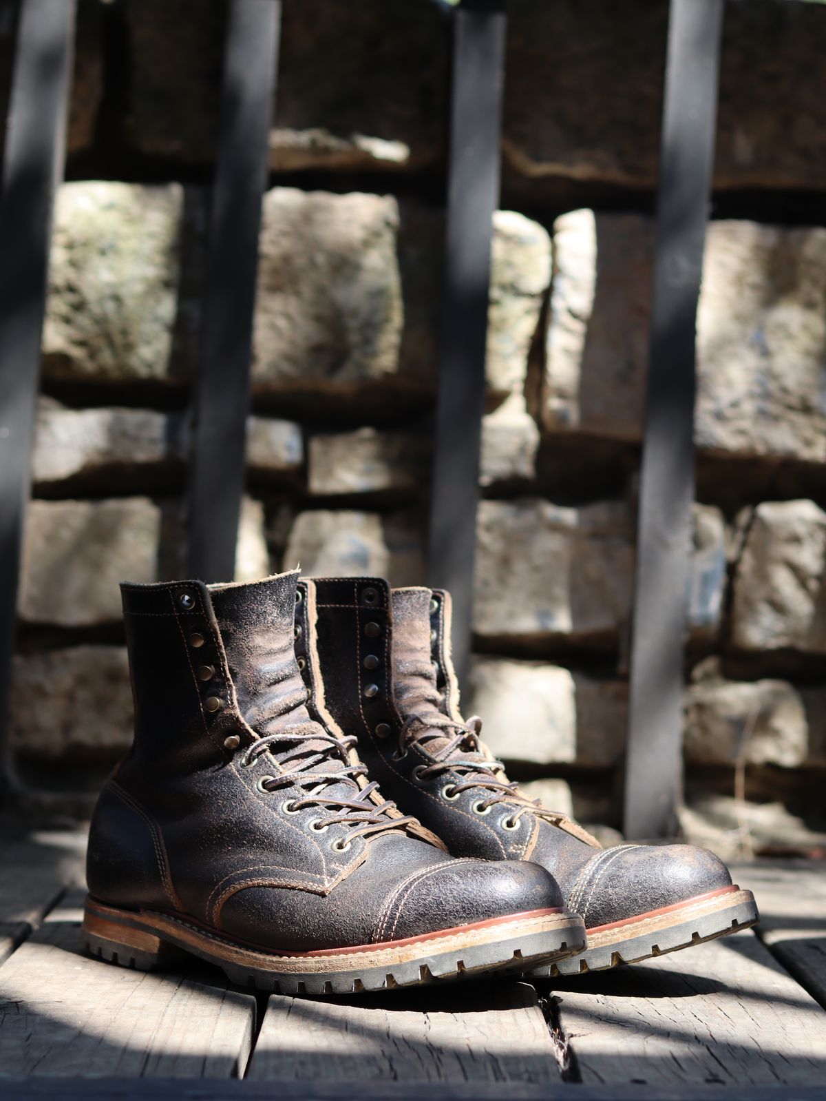 Photo by stepped_in_dookie_again on September 9, 2025 of the Truman Upland Boot in Horween Black Waxed Flesh.