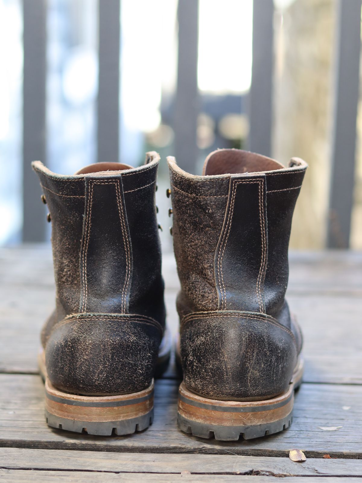 Photo by stepped_in_dookie_again on October 4, 2025 of the Truman Upland Boot in Horween Black Waxed Flesh.