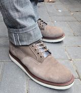 Viberg Scout Boot in C.F. Stead Fog Janus Calf Suede